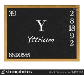Isolated blackboard with periodic table, Yttrium.
