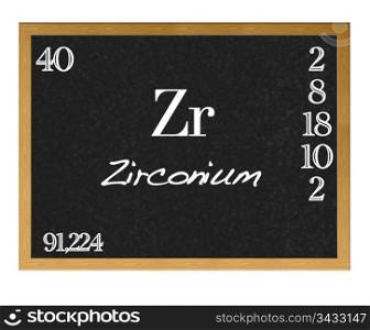 Isolated blackboard with periodic table, Zirconium.