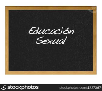 Isolated blackboard with sex education.