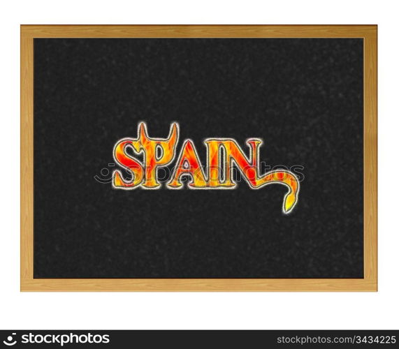 Isolated blackboard with Spain.