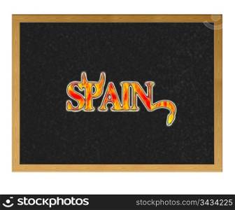 Isolated blackboard with Spain.