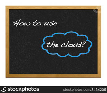 Isolated blackboard with the cloud.