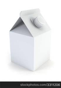 isolated blank milk box 3d rendering