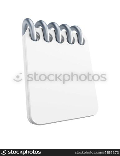 isolated blank notepad 3d render