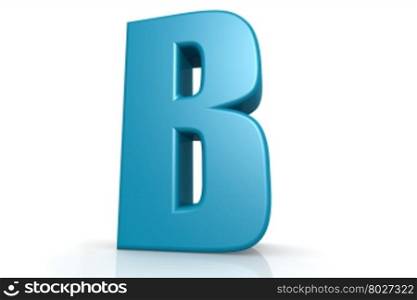 Isolated blue B alphabet with white background image with hi-res rendered artwork that could be used for any graphic design.