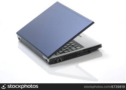 Isolated blue laptop on white background