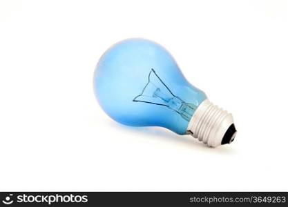 isolated blue light bulb for reading