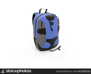 isolated blue rucksack on a white background