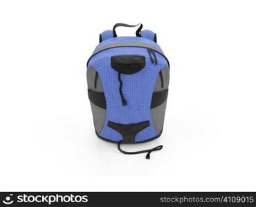 isolated blue rucksack on a white background