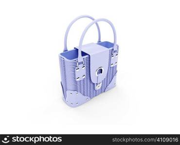 isolated blue satchel on a white background