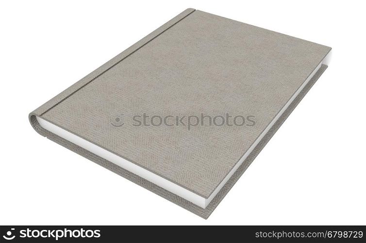 Isolated book with grey cover, 3D rendering