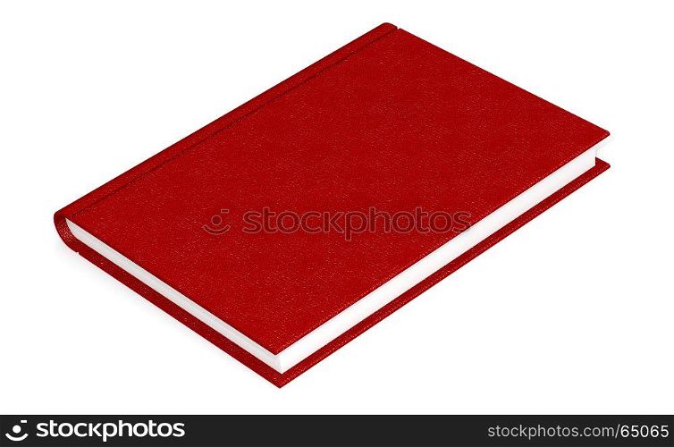 Isolated book with red cover, 3D rendering