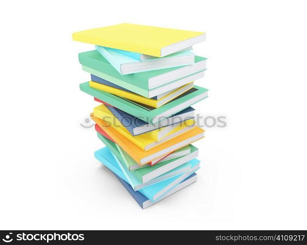 isolated books over white background