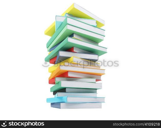 isolated books over white background