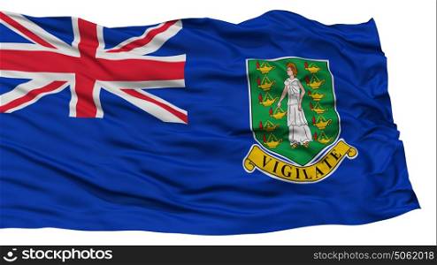 Isolated British Virgin Islands Flag. Isolated British Virgin Islands Flag, Waving on White Background, High Resolution