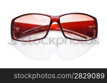 isolated brown glasses