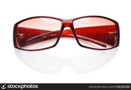 isolated brown glasses