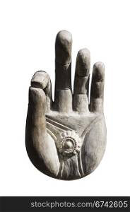 isolated Buddha hand, religion symbol or as an &rsquo;okay&rsquo; sign.