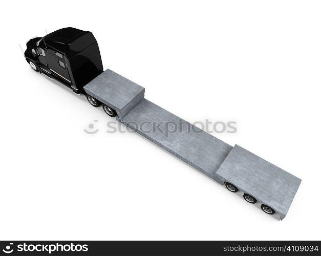 isolated car carrier truck over white
