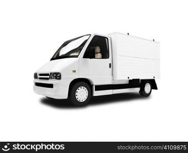 isolated cargo car over white background