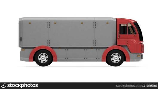Isolated cargo truck over white background