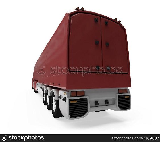 Isolated cargo truck over white background