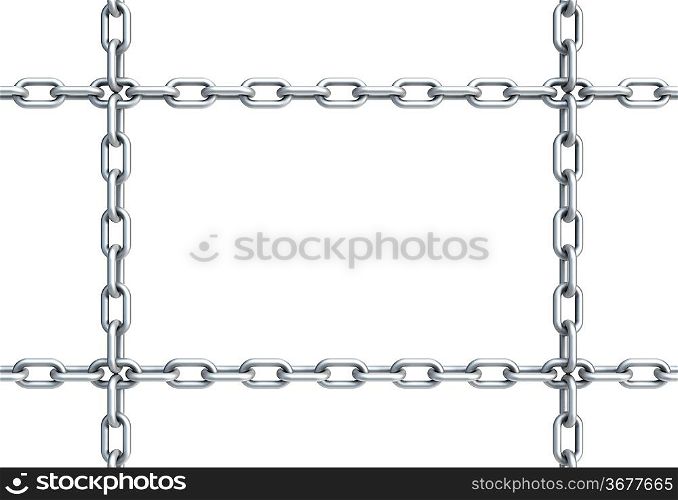 isolated chain in shape of rectangle, 3d render