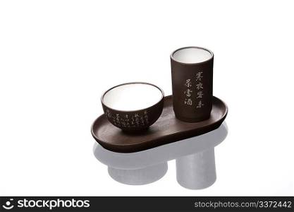 Isolated chinese tea pair