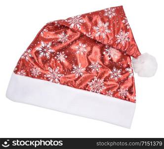isolated christmas red hat with snowflakes pattern