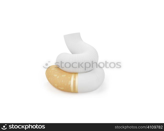 isolated cigarette like shit on white background