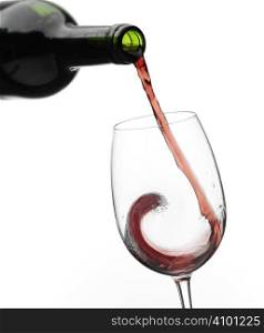 Isolated close shot of pouring wine