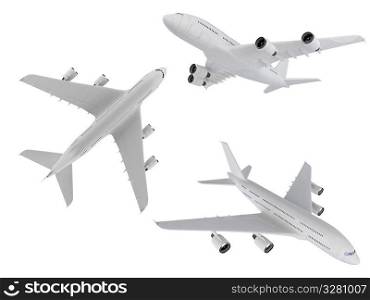 Isolated collection of airplane