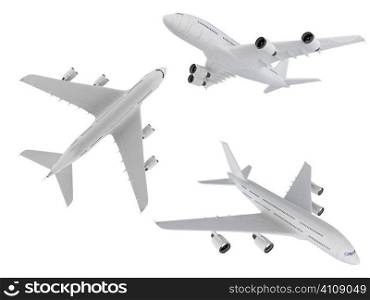 Isolated collection of airplane