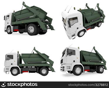 Isolated collection of dump truck