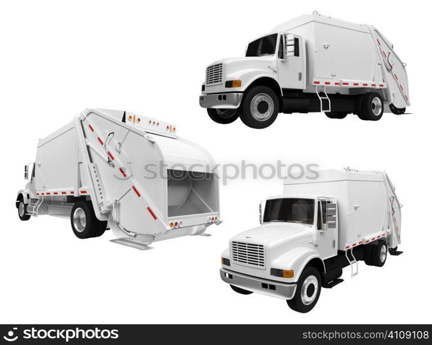 Isolated collection of dump truck