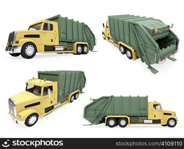 Isolated collection of dump truck