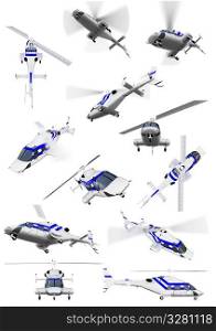 Isolated collection of helicopter
