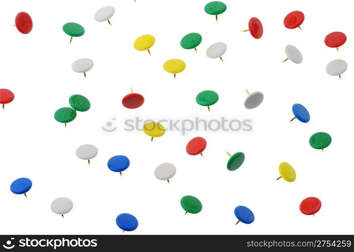 isolated color pushpin. Abstract background isolated white background