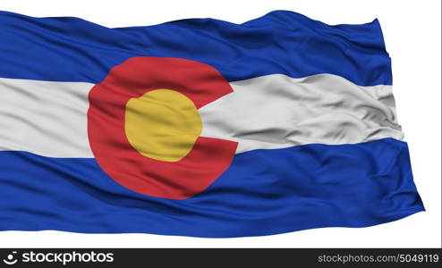Isolated Colorado Flag, USA state. Isolated Colorado Flag, USA state, Waving on White Background, High Resolution