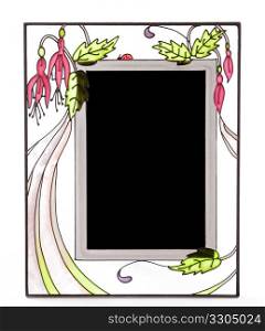 Isolated colored glass picture frame ready for insertion of image