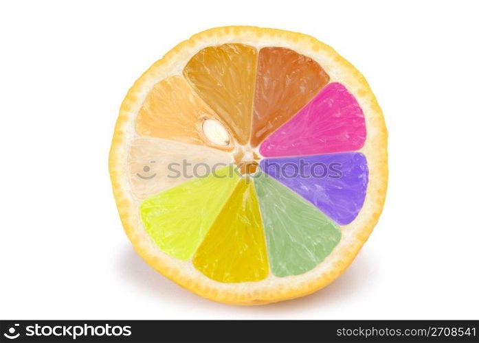 Isolated colorful orange on white background