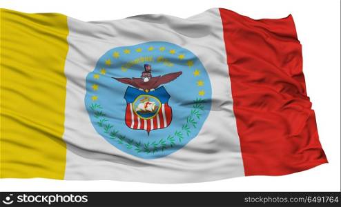 Isolated Columbus Flag, Capital of Ohio State, Waving on White Background, High Resolution