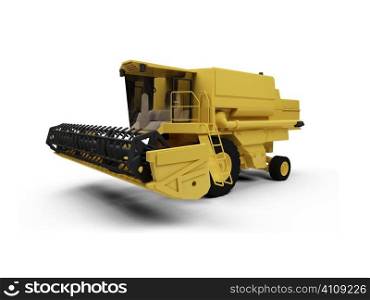 isolated combine harvester on a white background