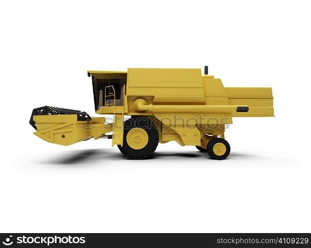 isolated combine harvester on a white background