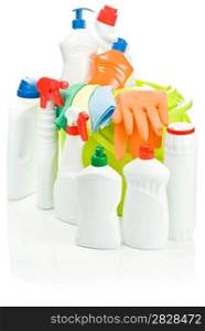 isolated composition of cleaning supplies
