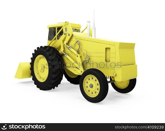 Isolated construction truck over white background