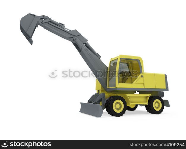 Isolated construction truck over white background