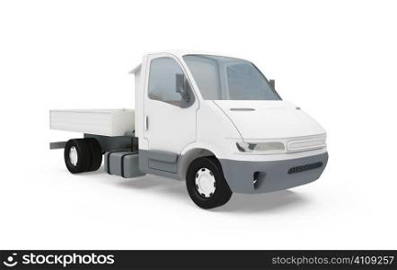 Isolated construction truck over white background