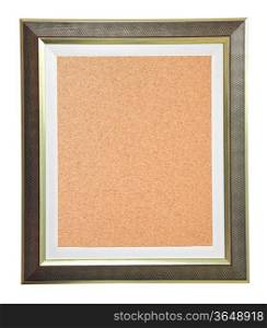 isolated cork notice board with modern frame
