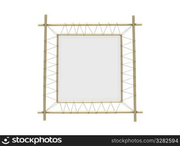 Isolated decorative golden frame over white